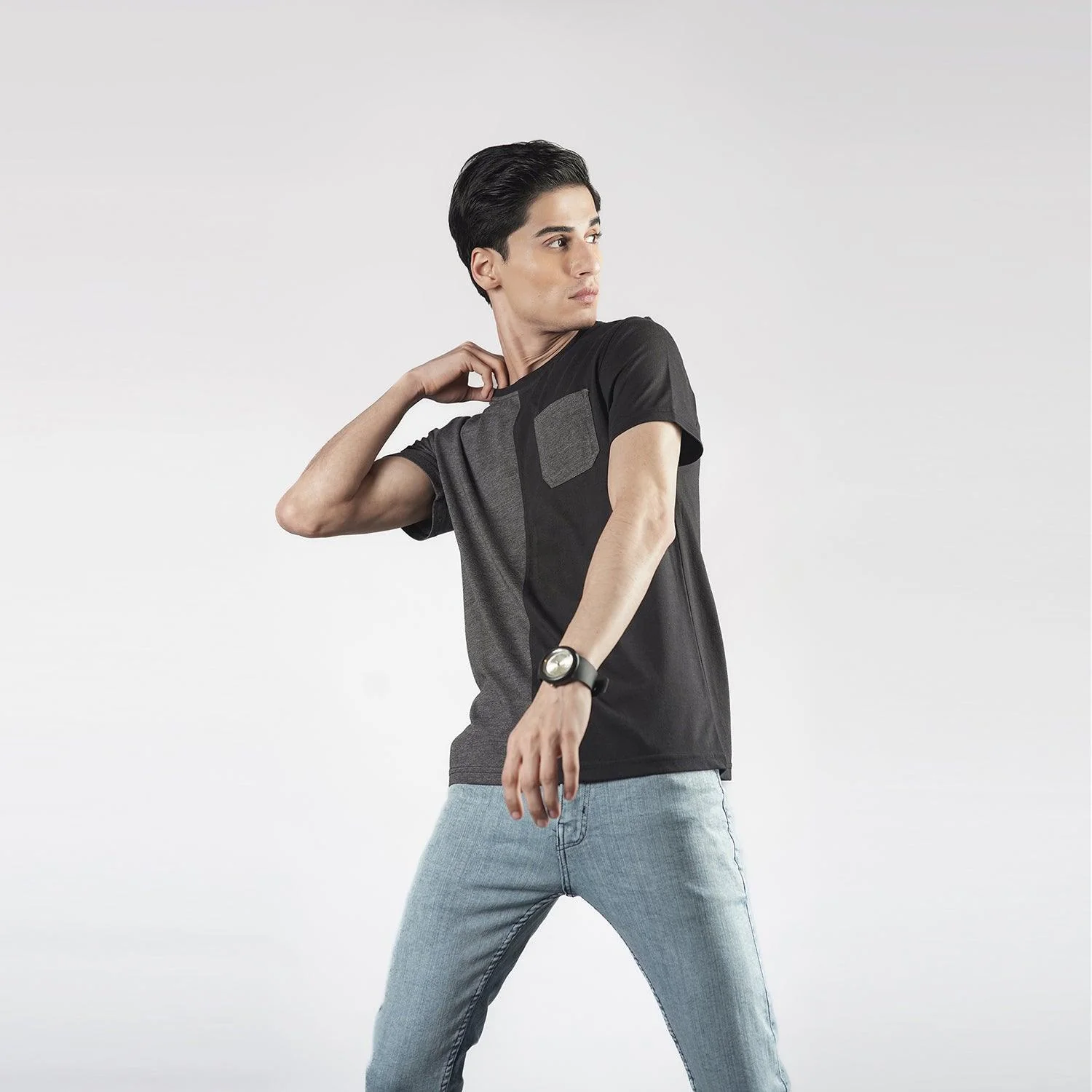 Black Charcoal Cut & Sew Tee - Image 4