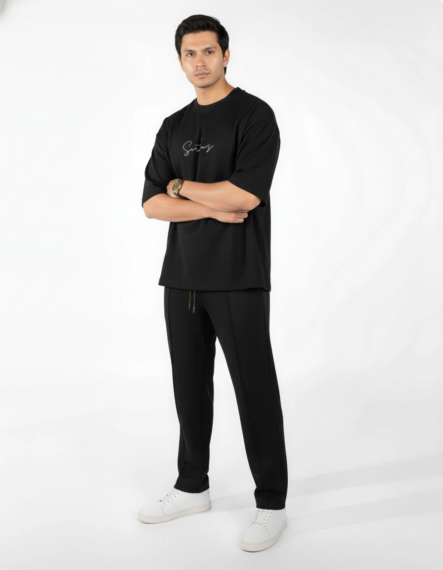 Black Interlock Co-ord Set - Image 3