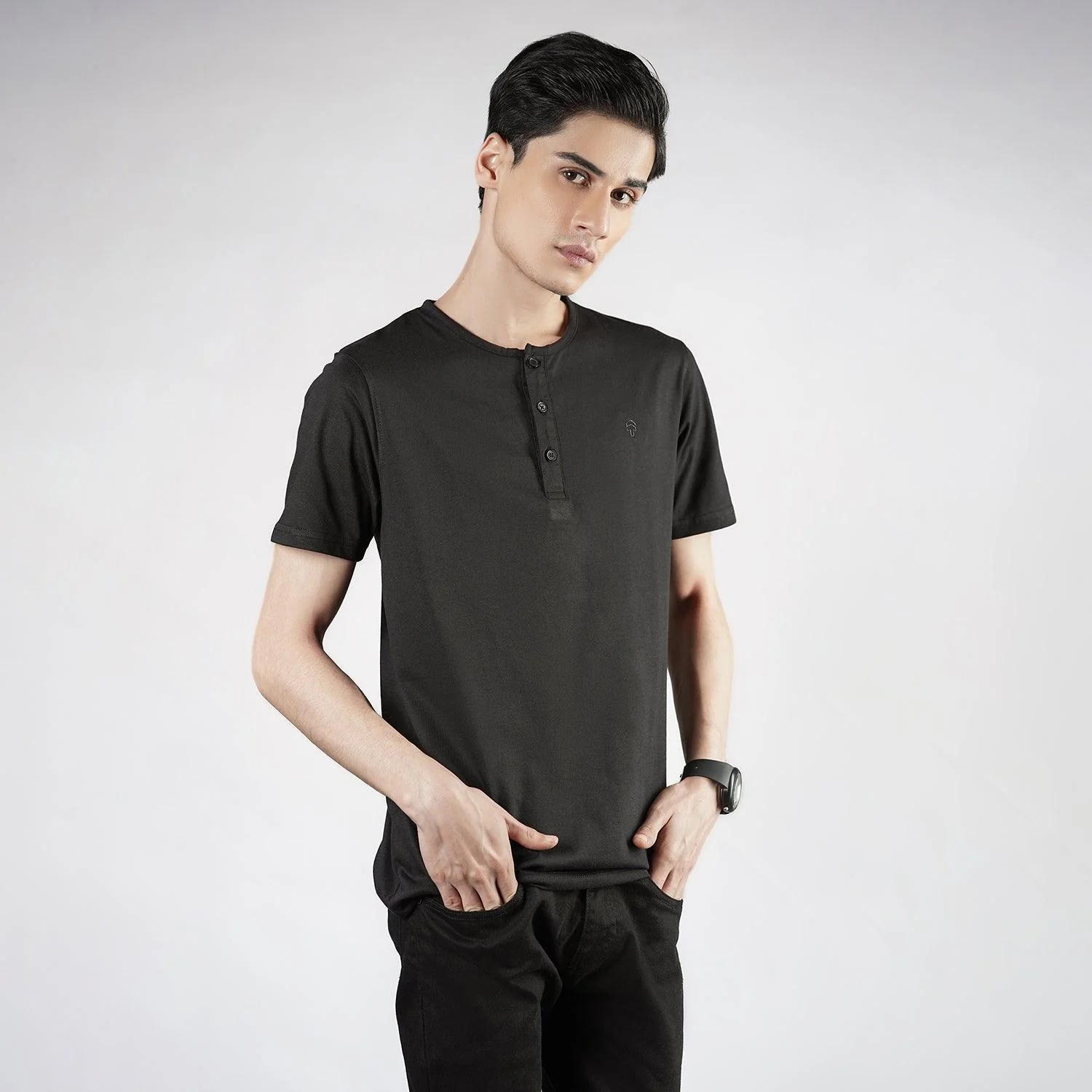 Black Henley H/S - Image 3