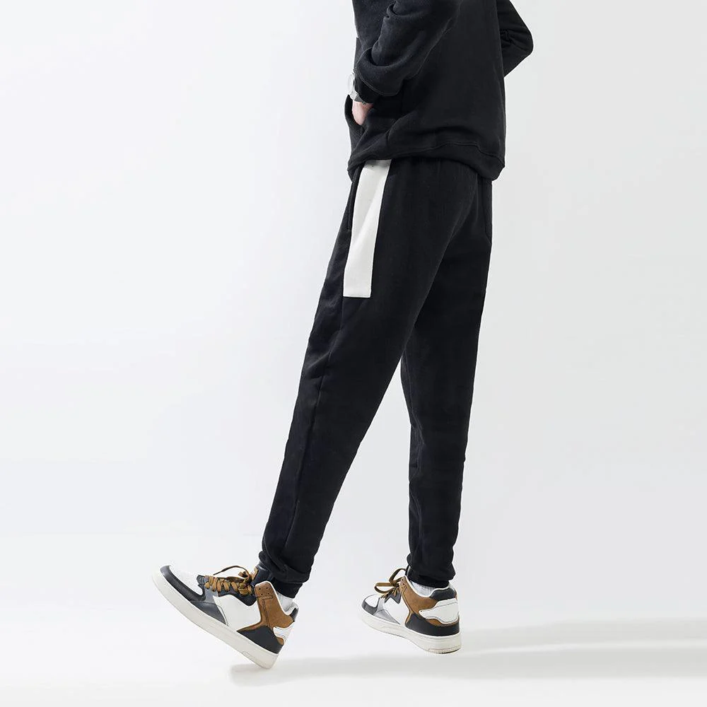 Black Contrast Side Fleece Tracksuit - Image 5