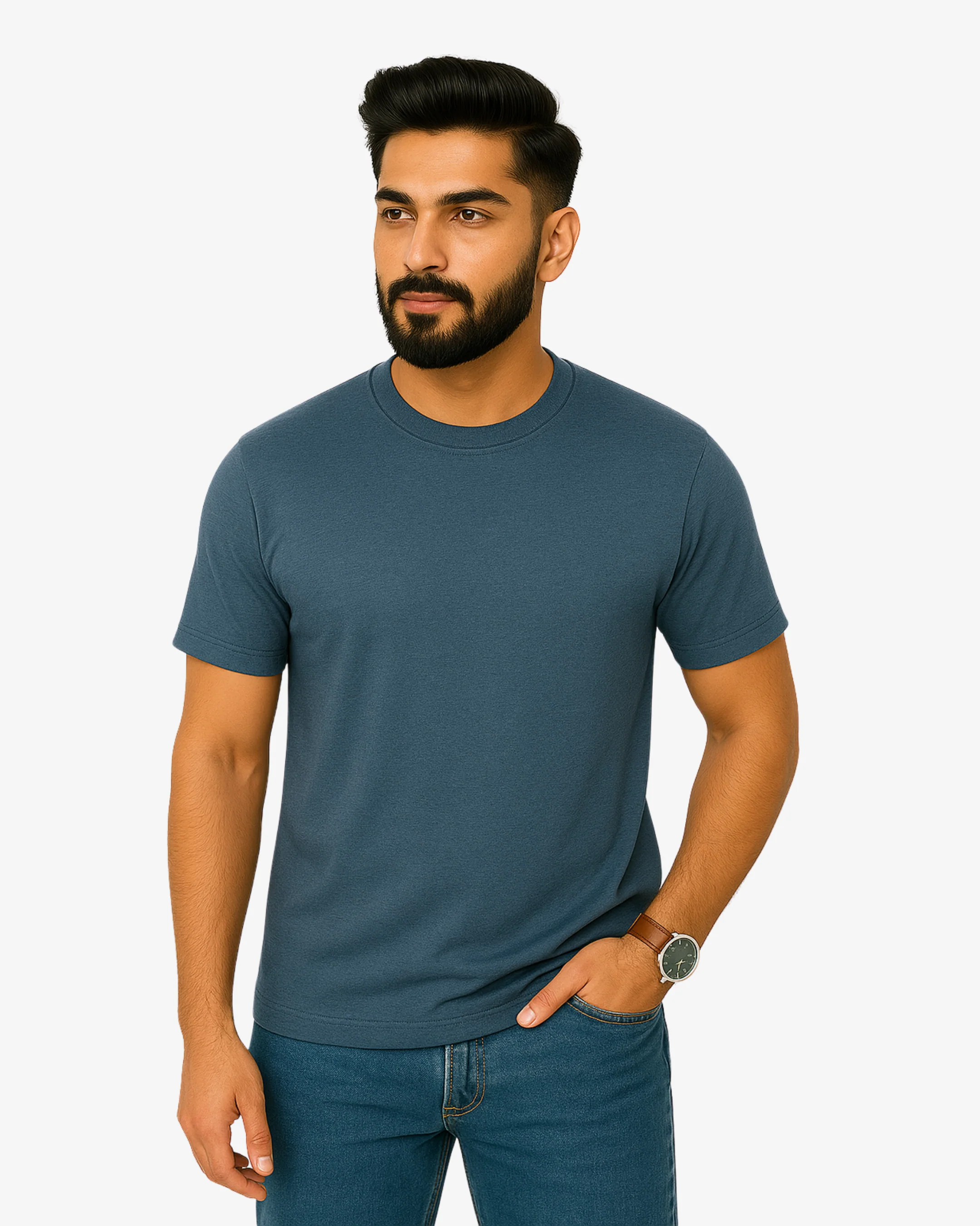 Storm Grey Basic Tee - Image 4