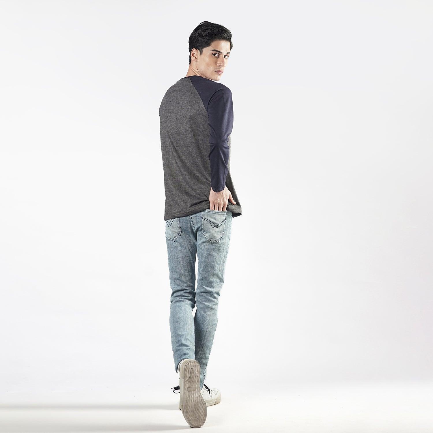 Charcoal Navy Raglan Full Sleeve - Image 3