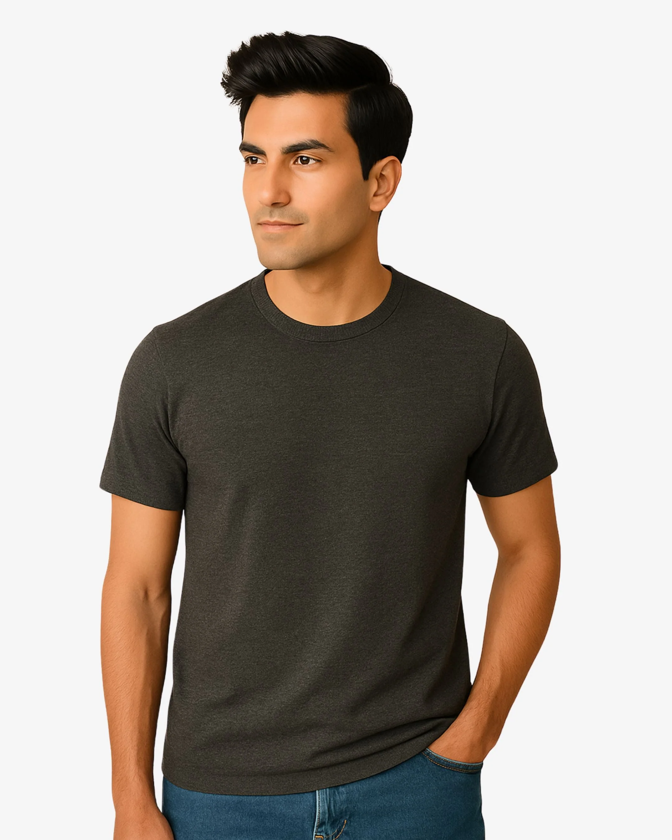 Charcoal Basic Tee - Image 4