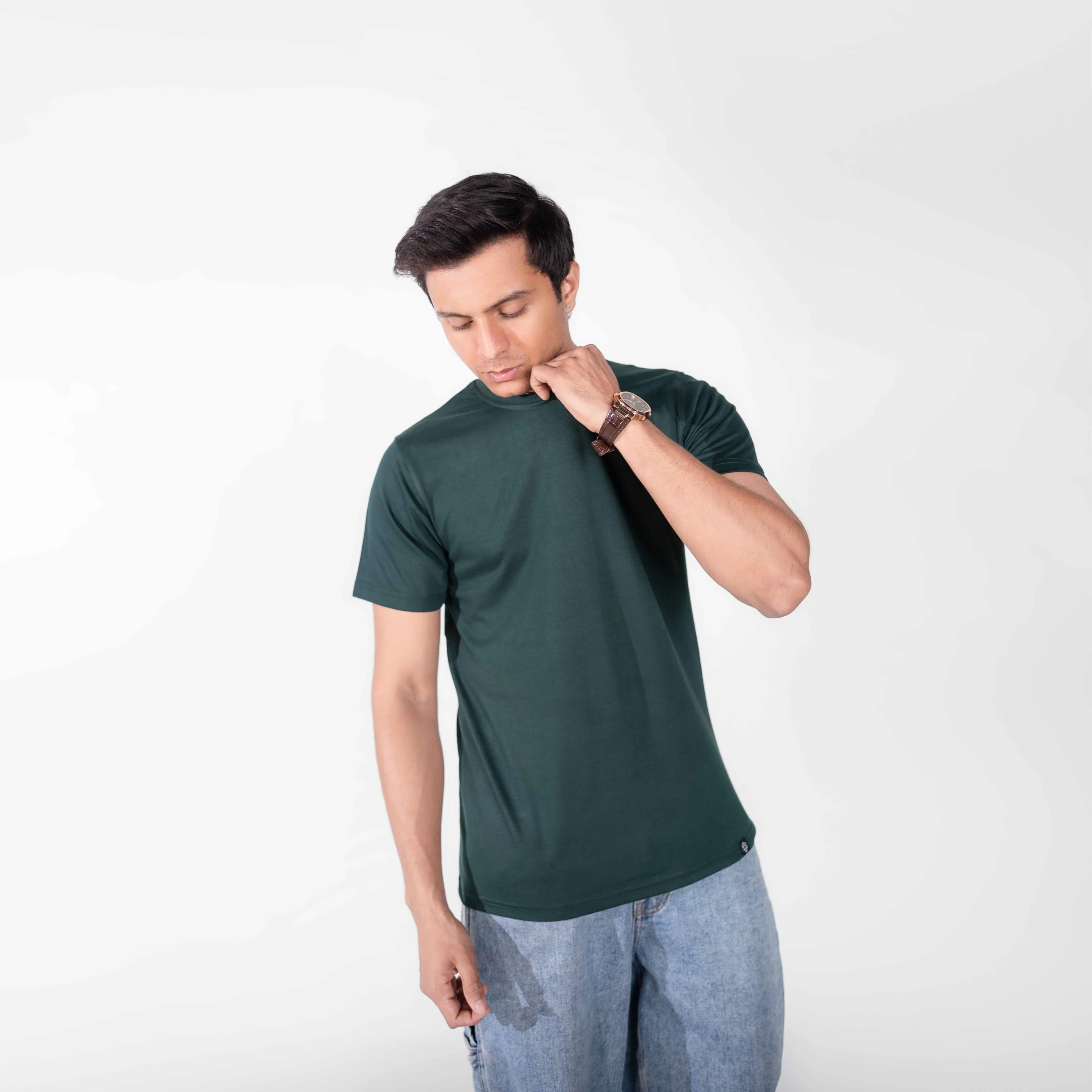 Bottle Green Basic Tee - Image 2