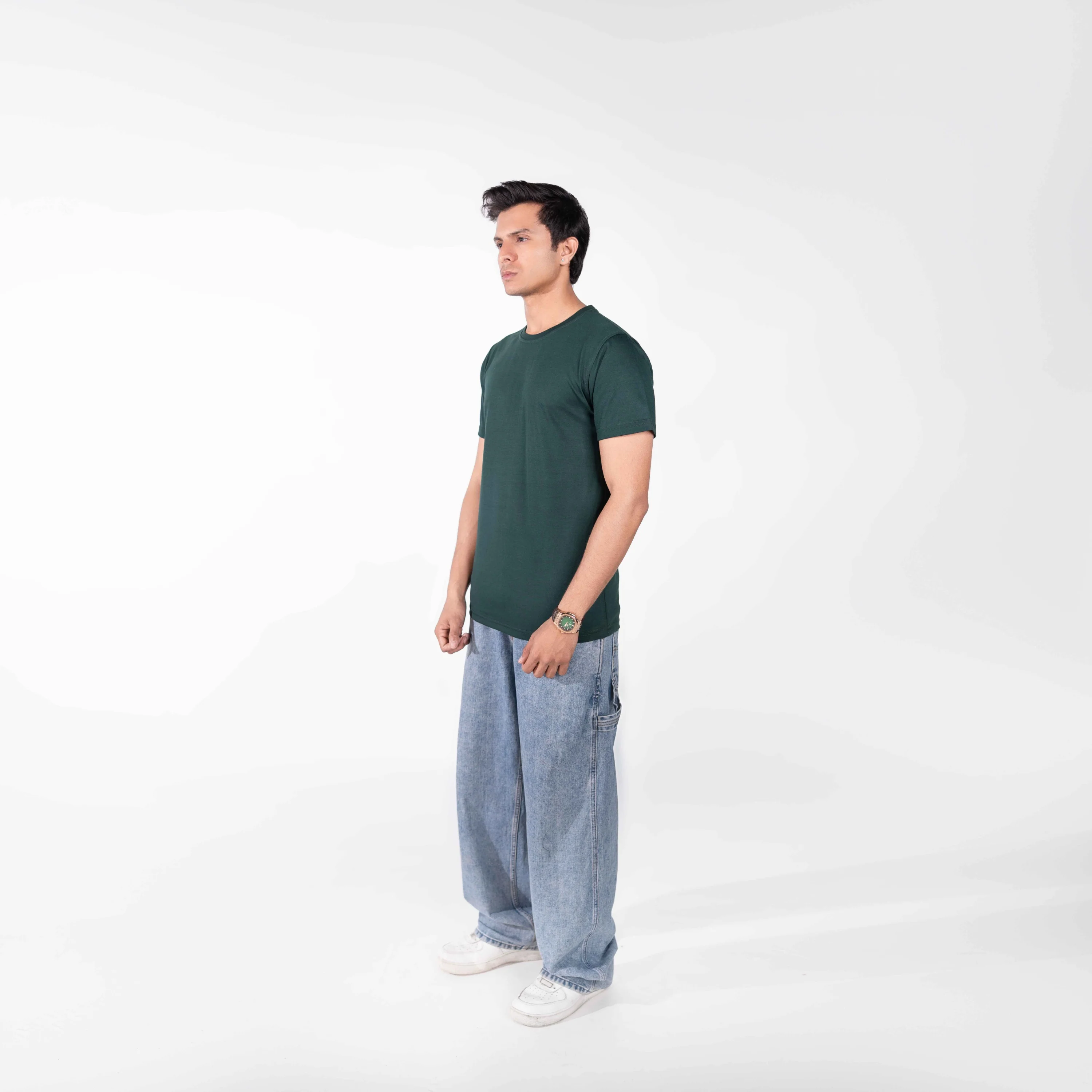 Bottle Green Basic Tee - Image 3