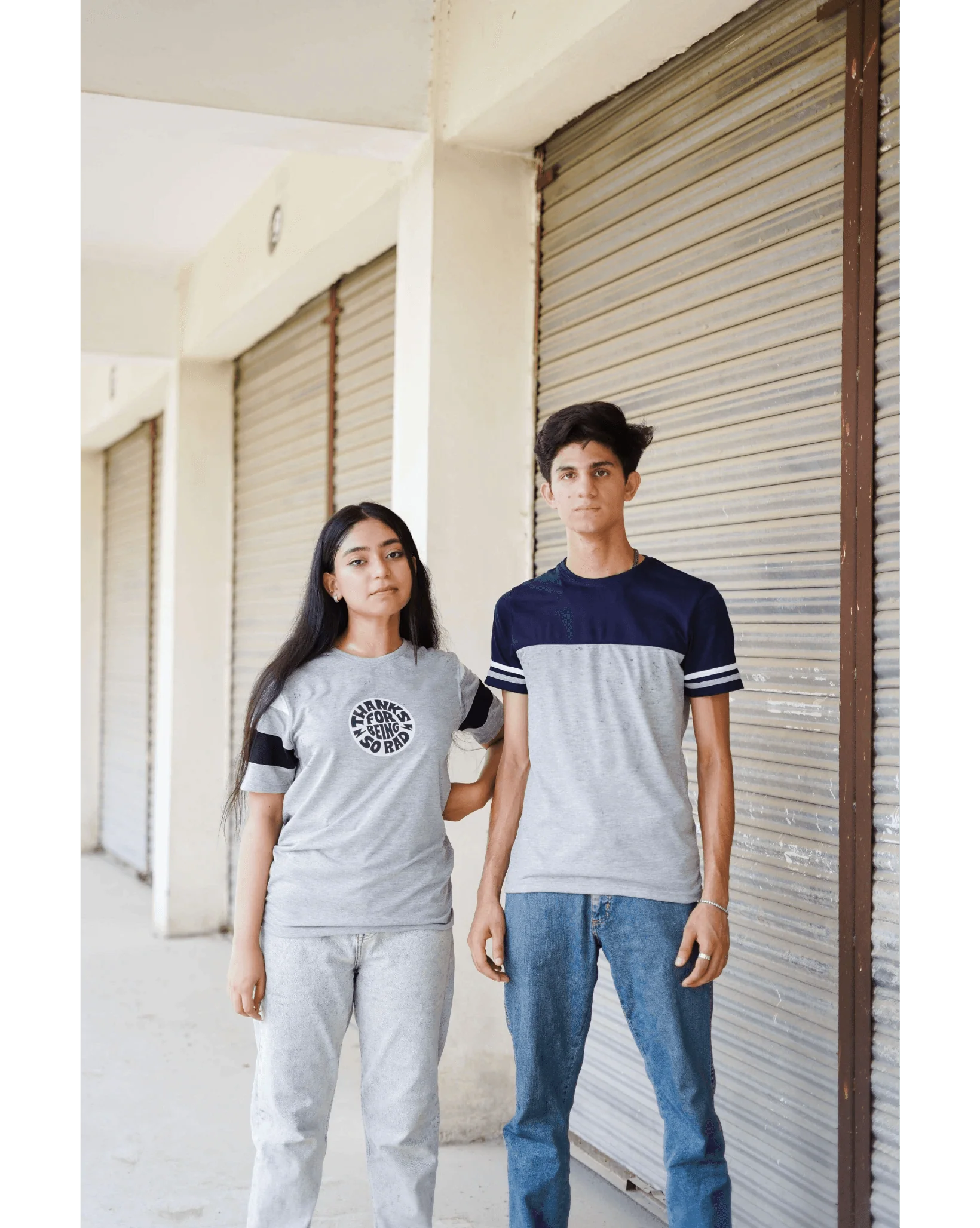 Grey Navy Panel Tee - Image 4