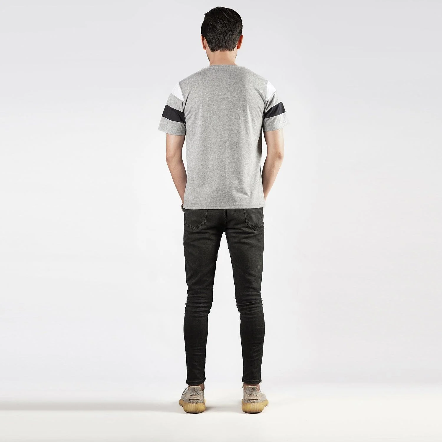 Grey Panel Sleeve Tee - Image 3