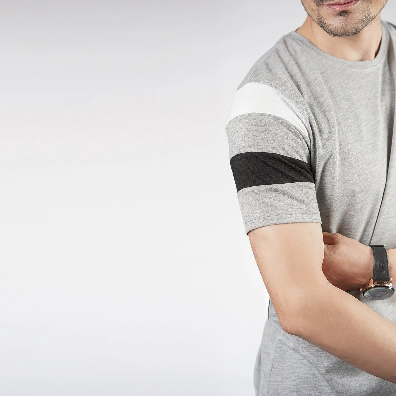Grey Panel Sleeve Tee - Image 4