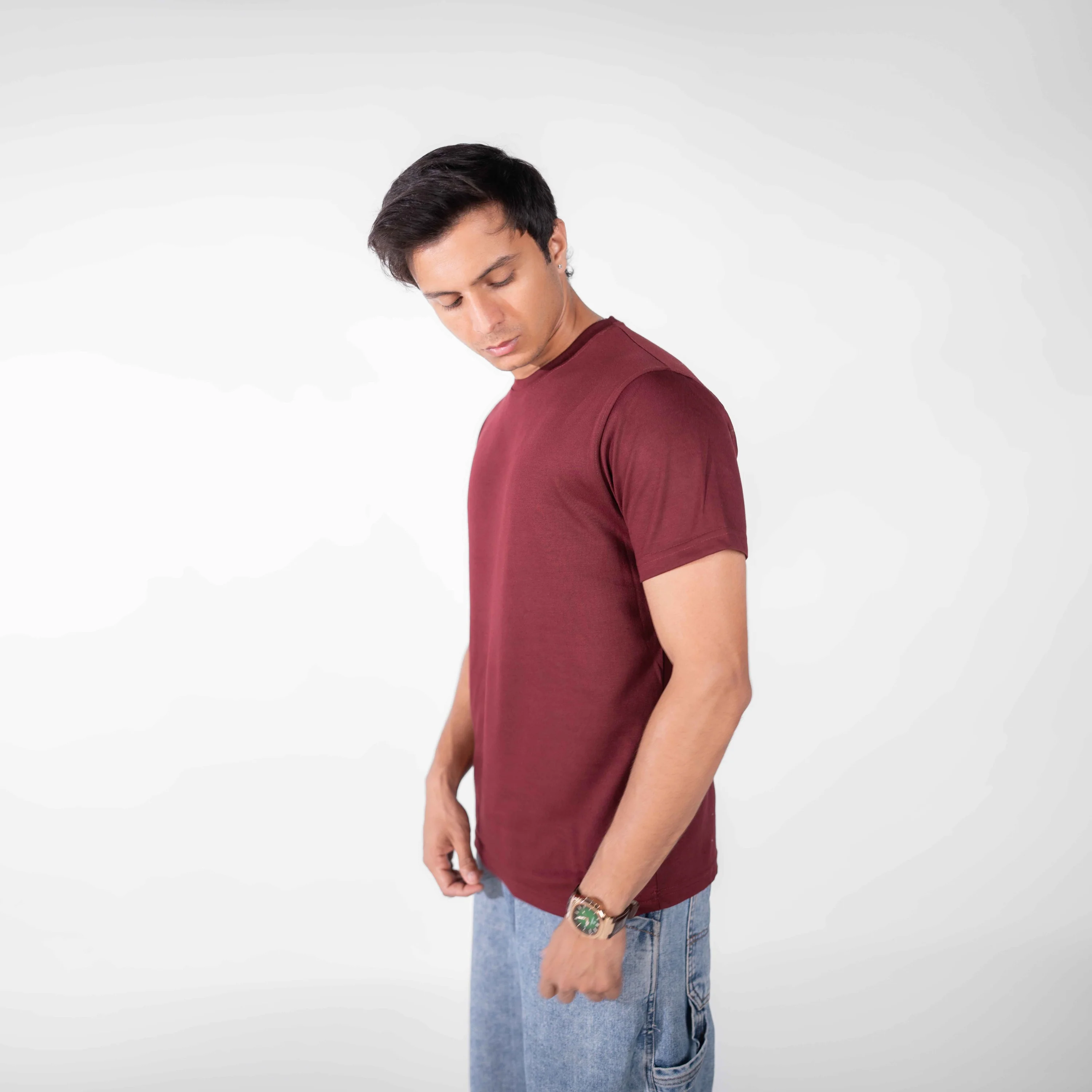 Maroon Basic Tee - Image 3