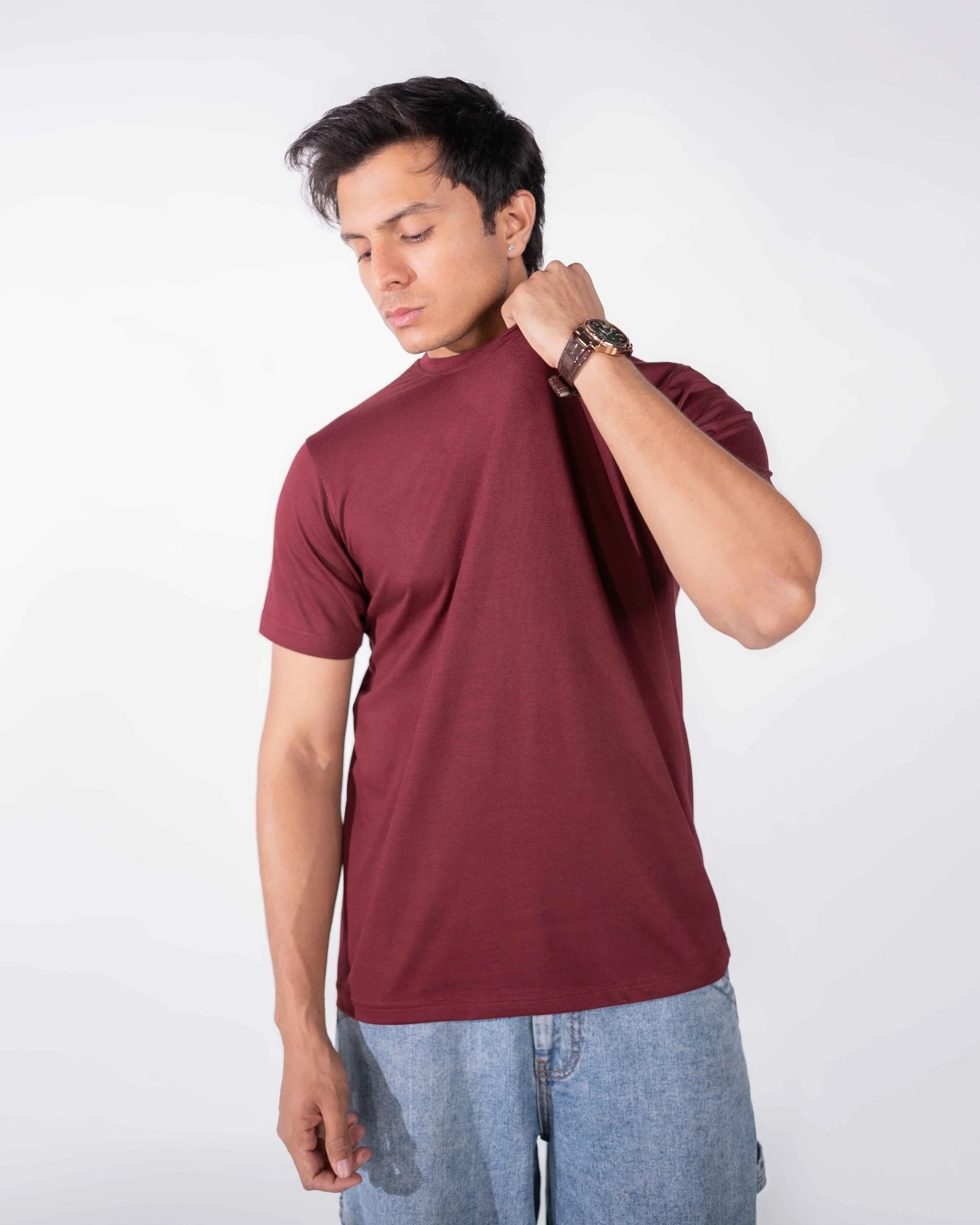 Maroon Basic Tee - Image 6