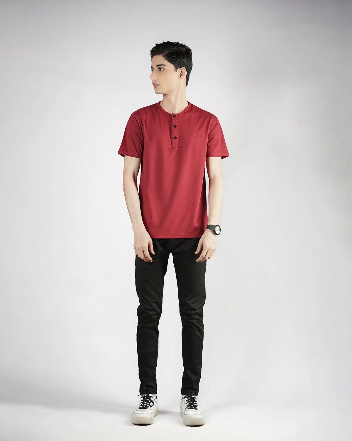 Maroon Henley H/S - Image 3
