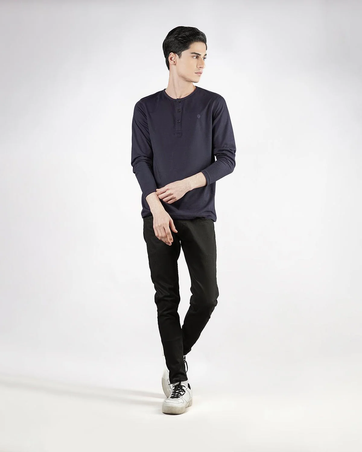 Navy Blue Henley F/S - Image 3