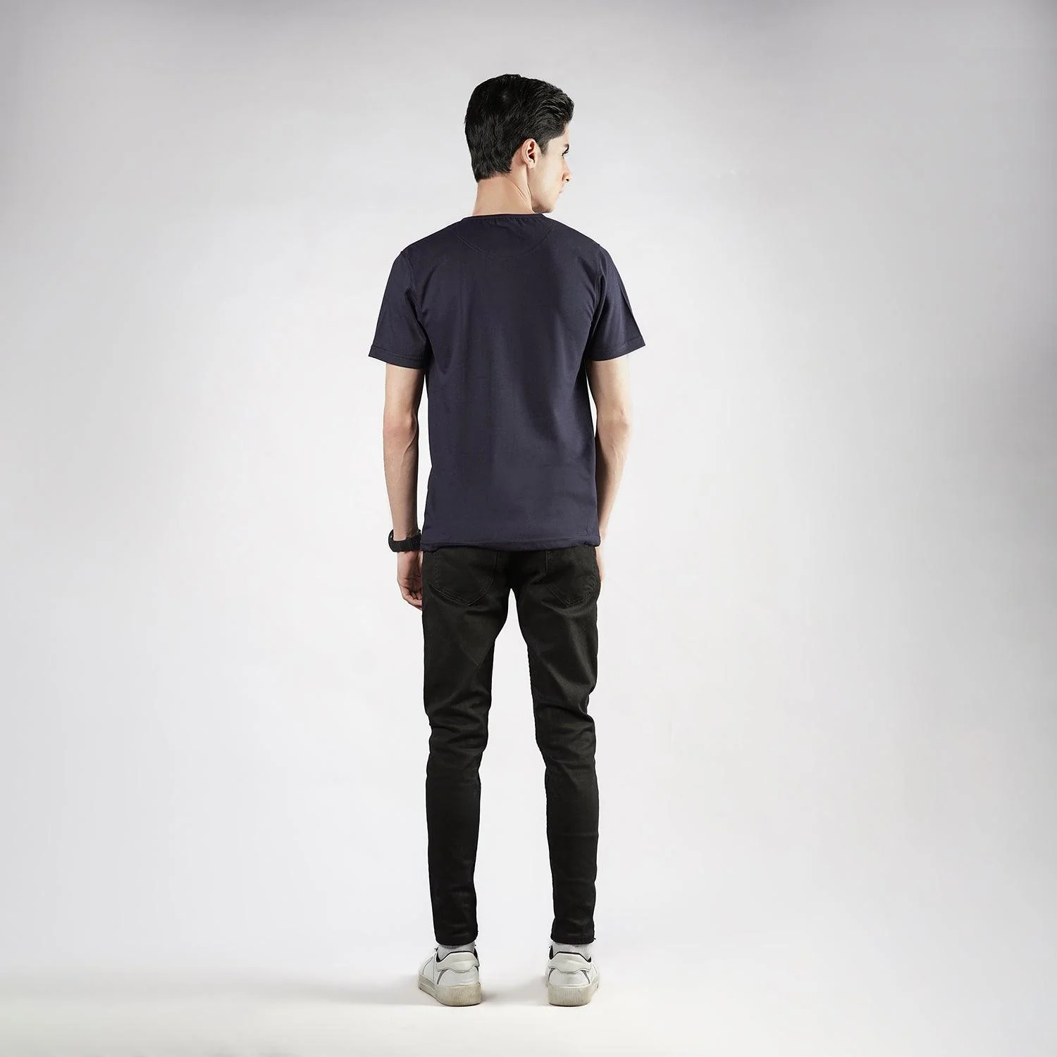 Navy Blue Henley H/S - Image 3