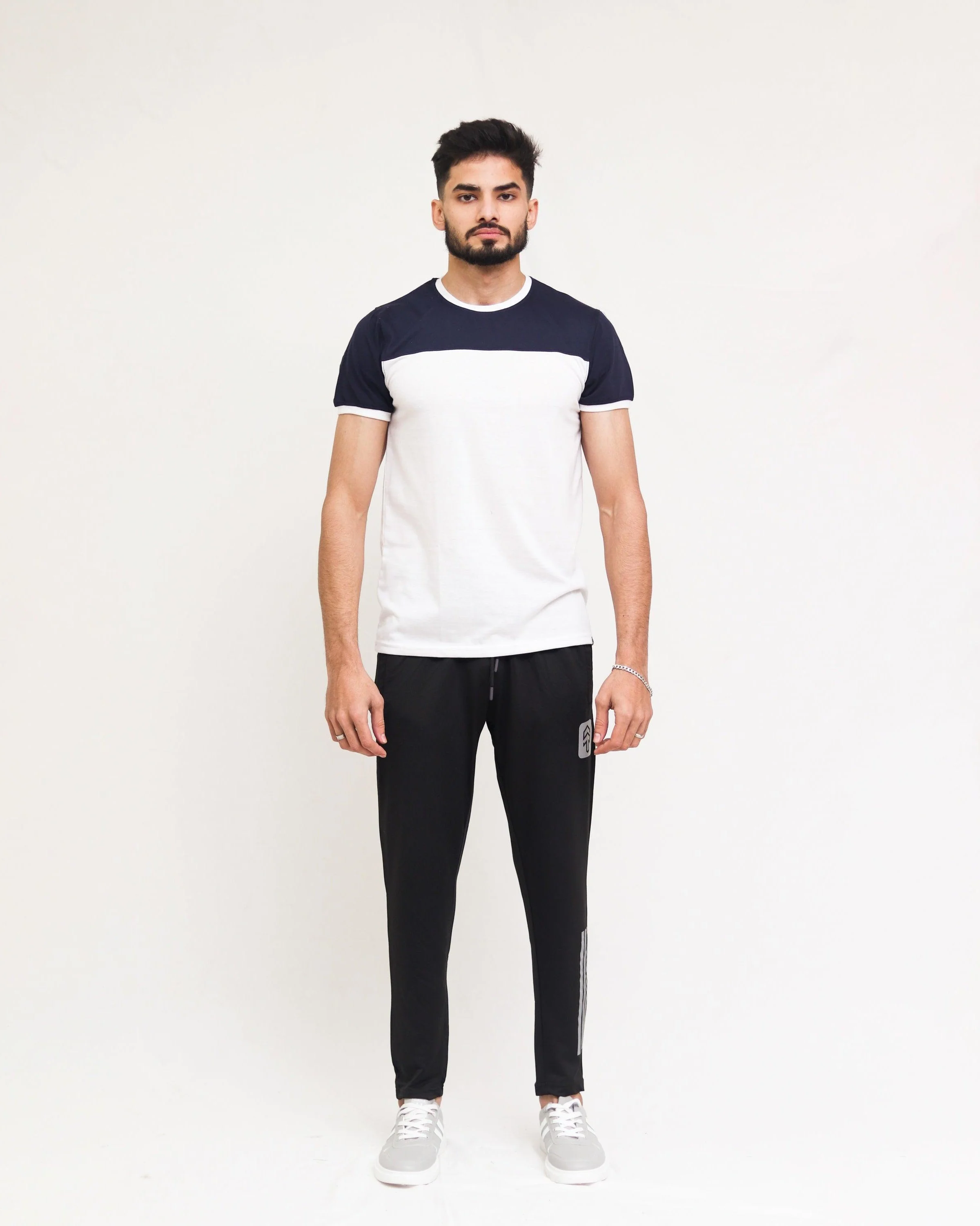 Navy White Cut & Sew Tee - Image 3