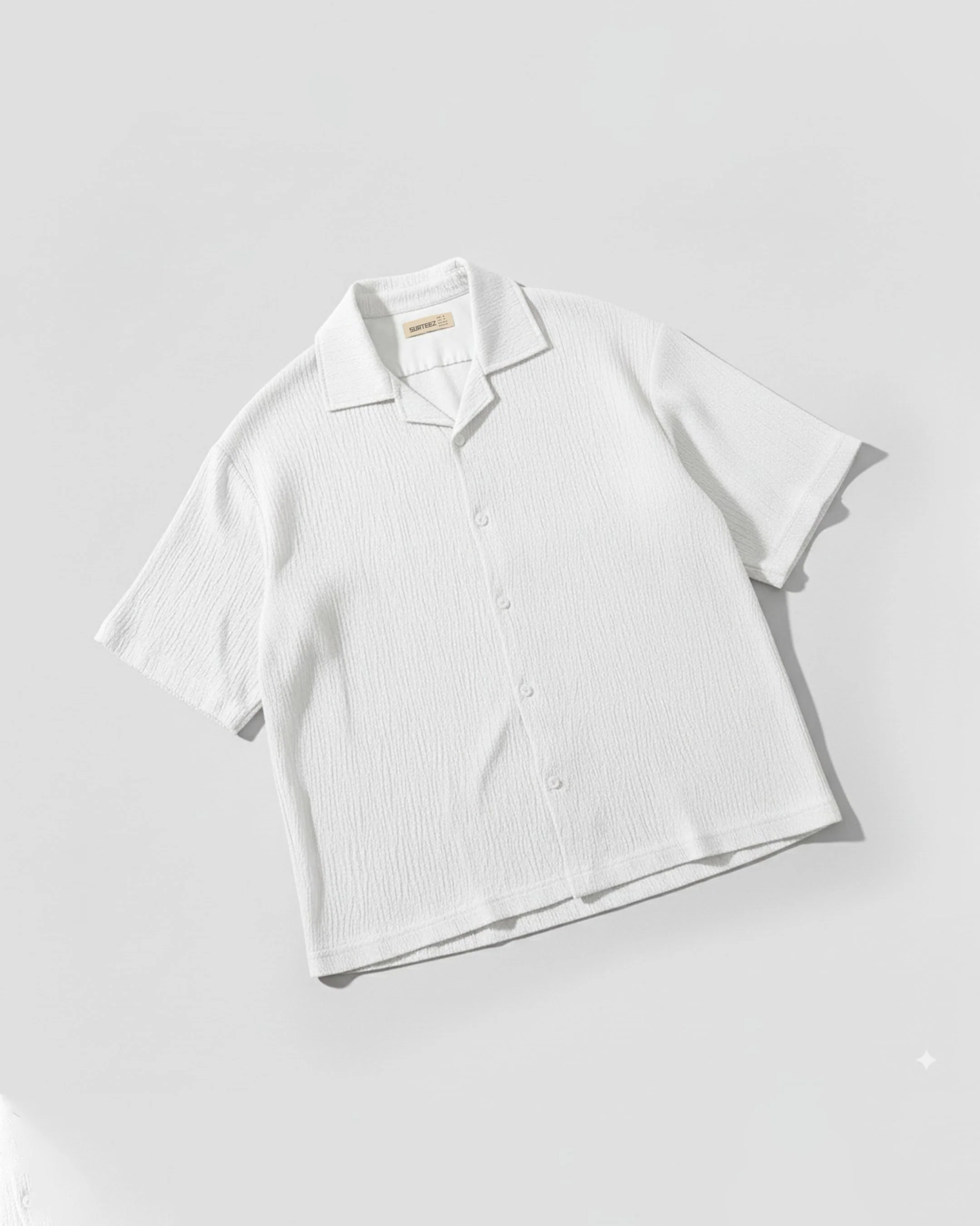 Oversize Woven Lycra Shirt - White - Image 4