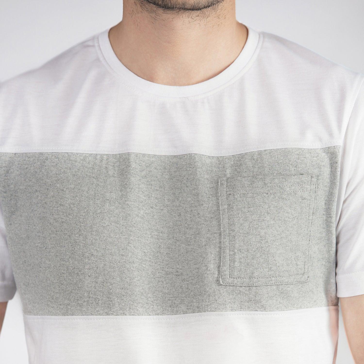 Grey White Colorblock Tee - Image 5
