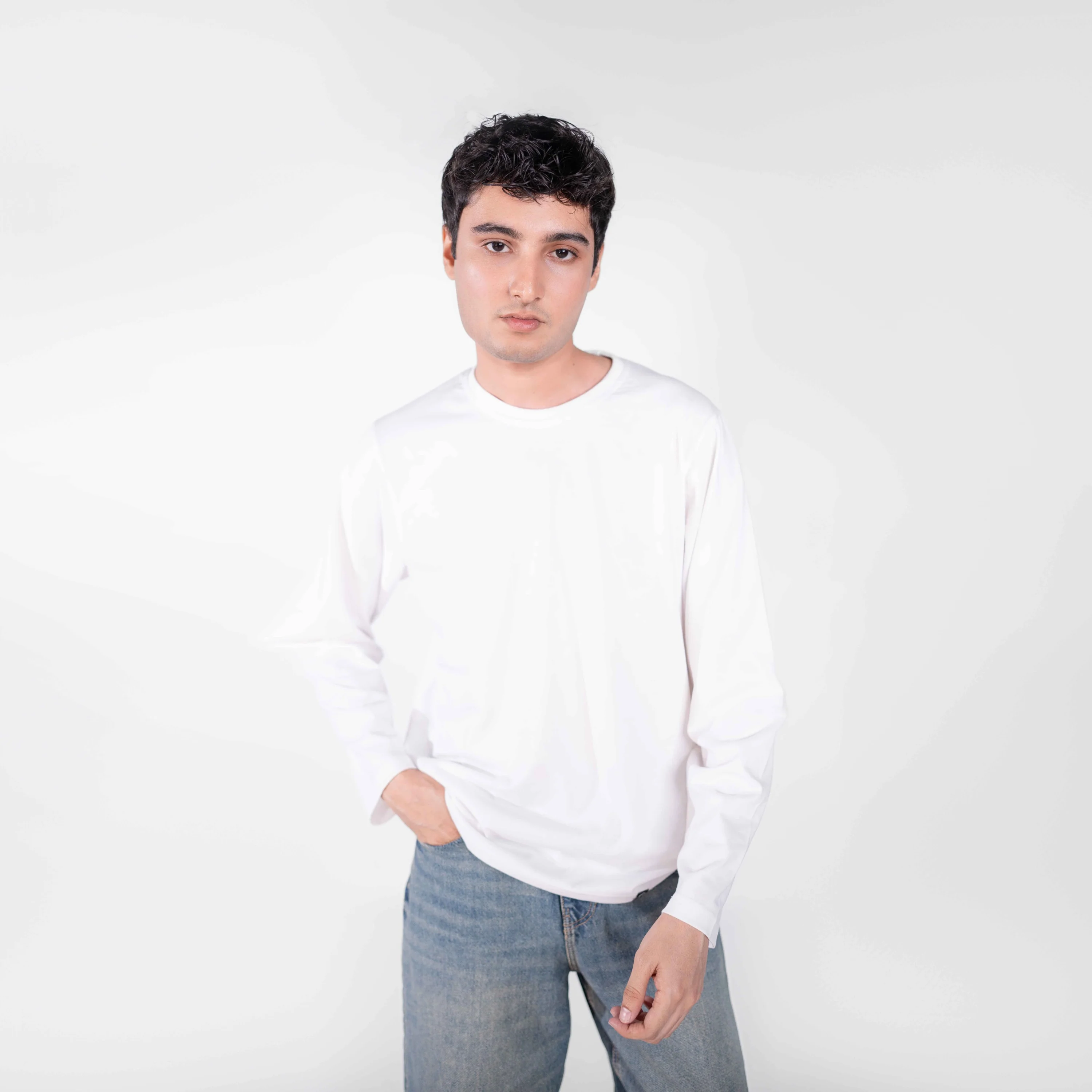 White Full Sleeve Tee - Image 4