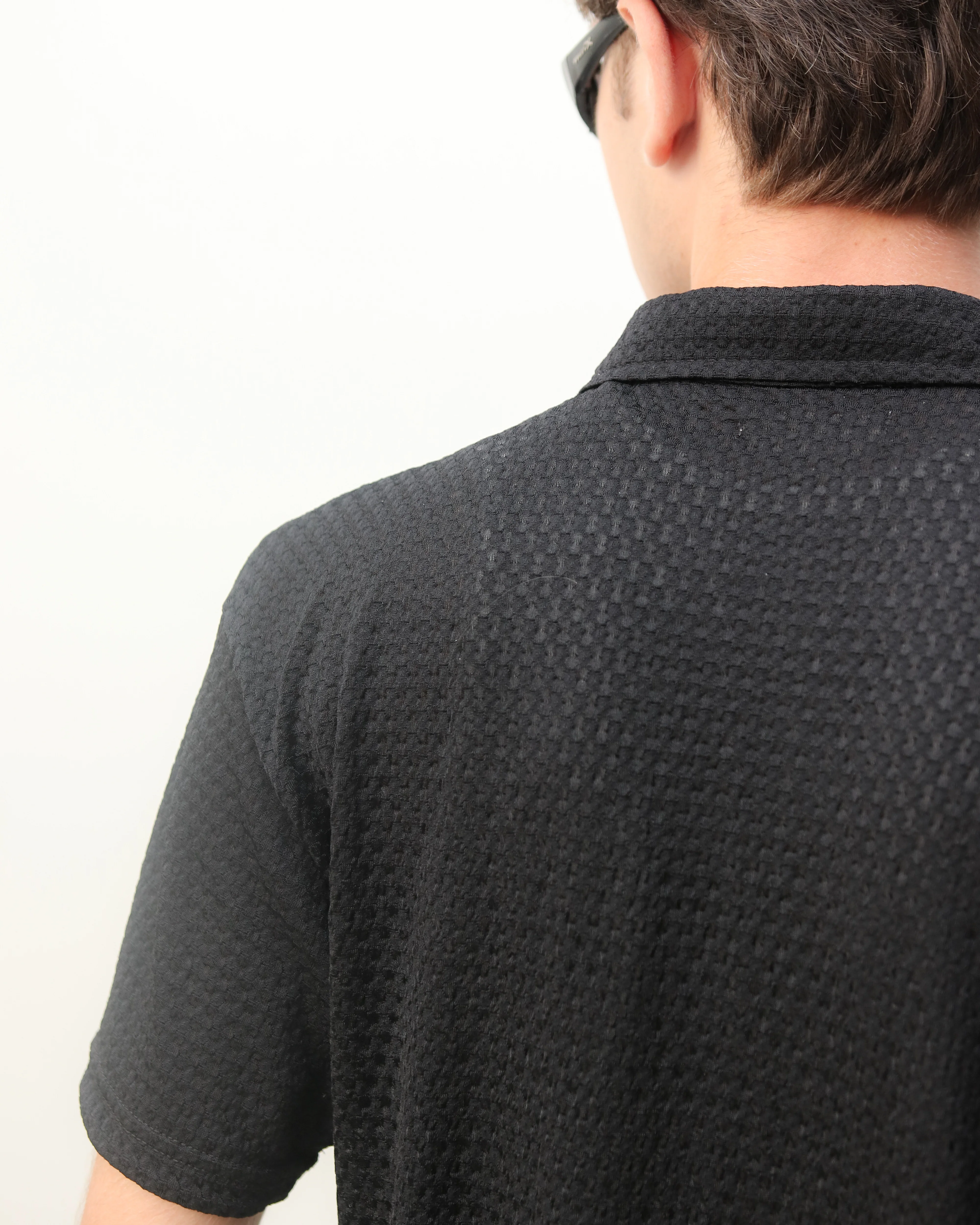 Woven Lycra Shirt - Black - Image 3