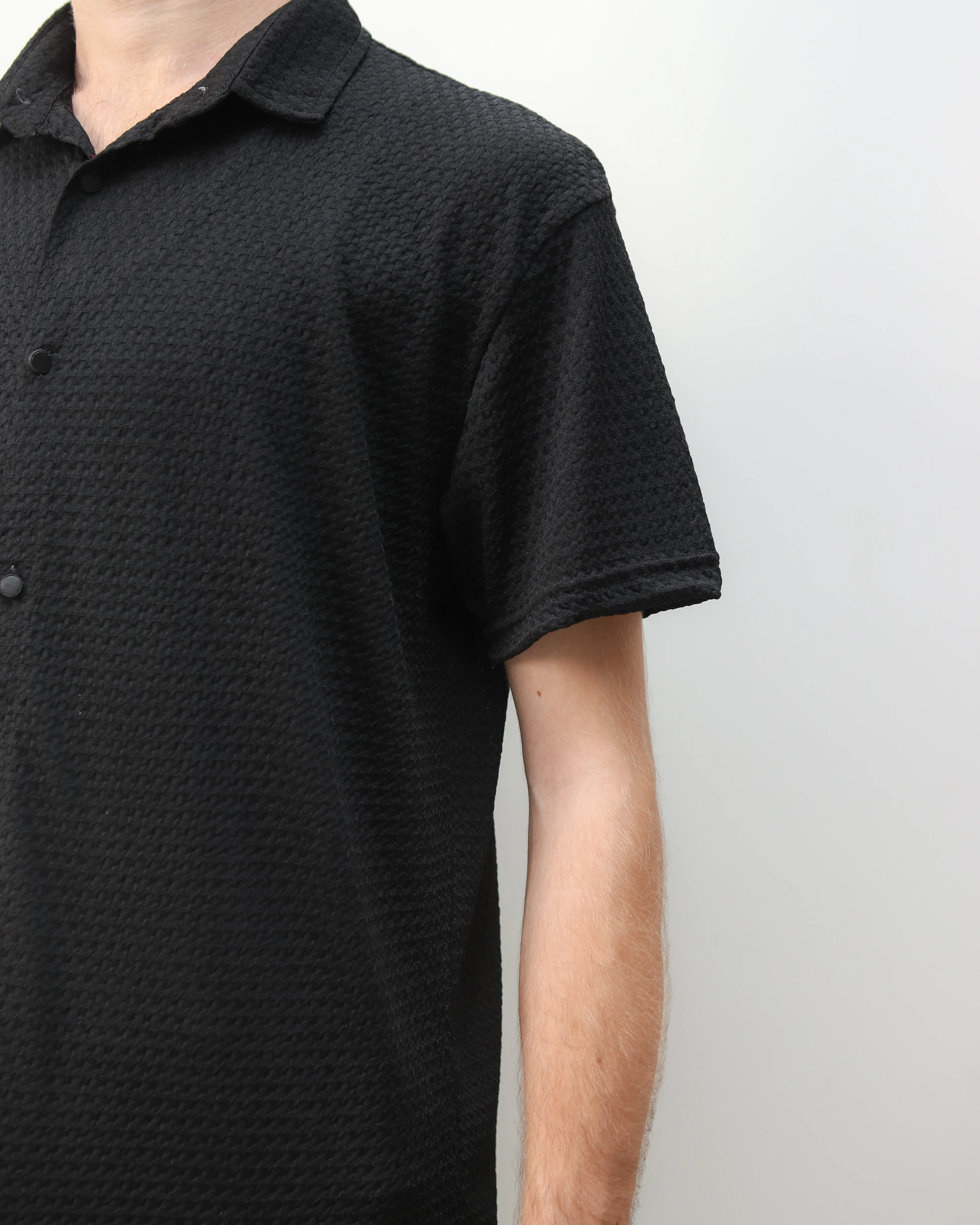 Woven Lycra Shirt - Black - Image 5
