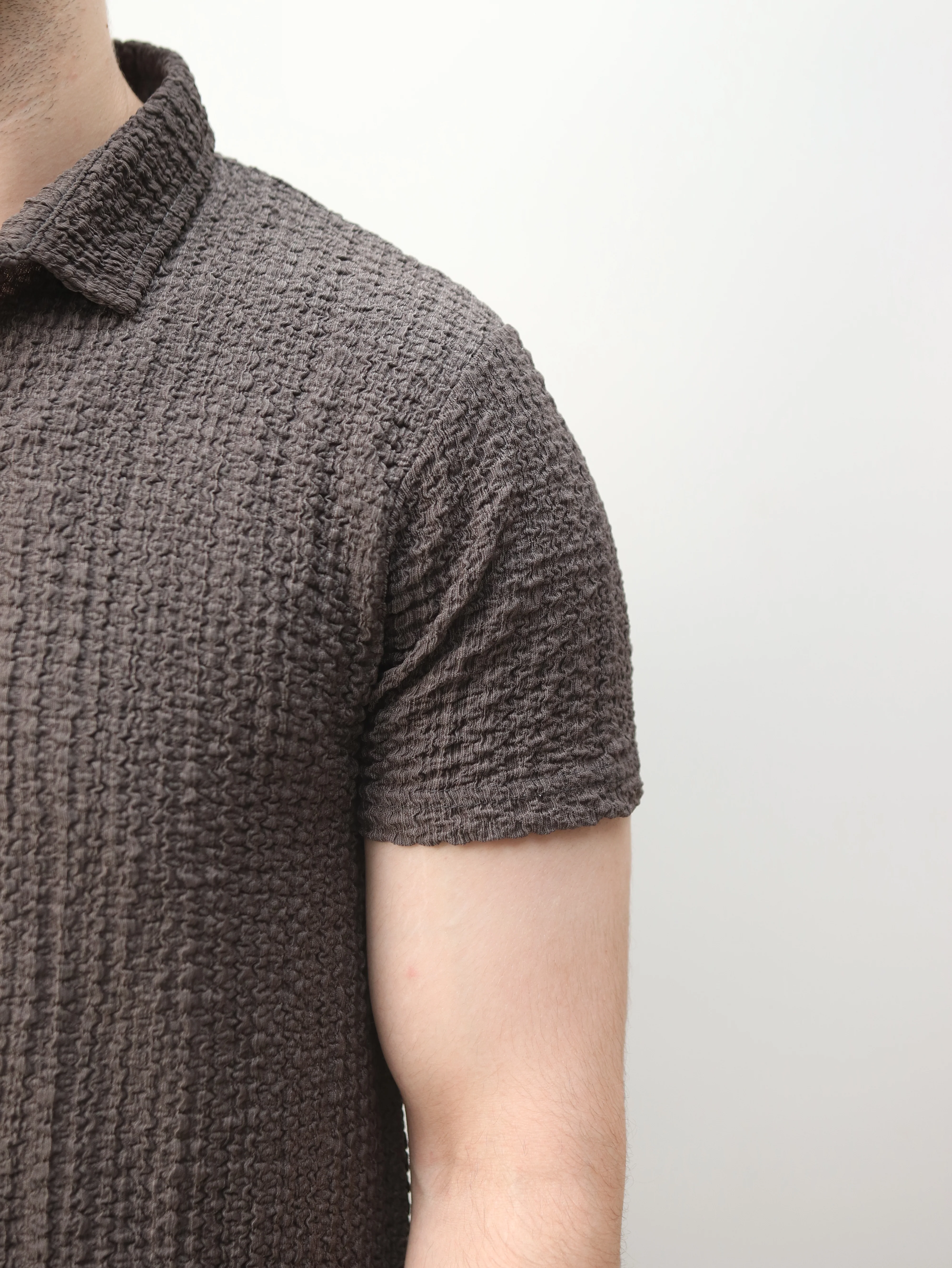 Woven Lycra Shirt - Smokey Olive - Image 4